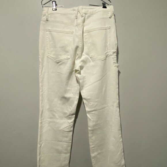 Good American Good Boy White Distressed Jeans 6 - Picture 5 of 8